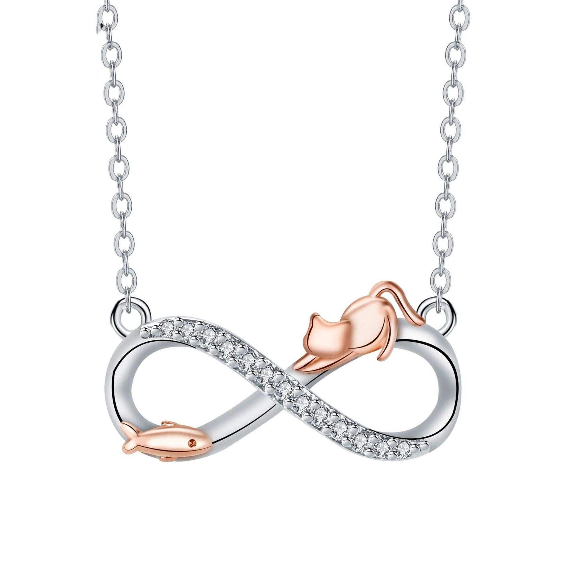 Special-interest Design Infinite Symbol Pendant Cat Necklace Gift