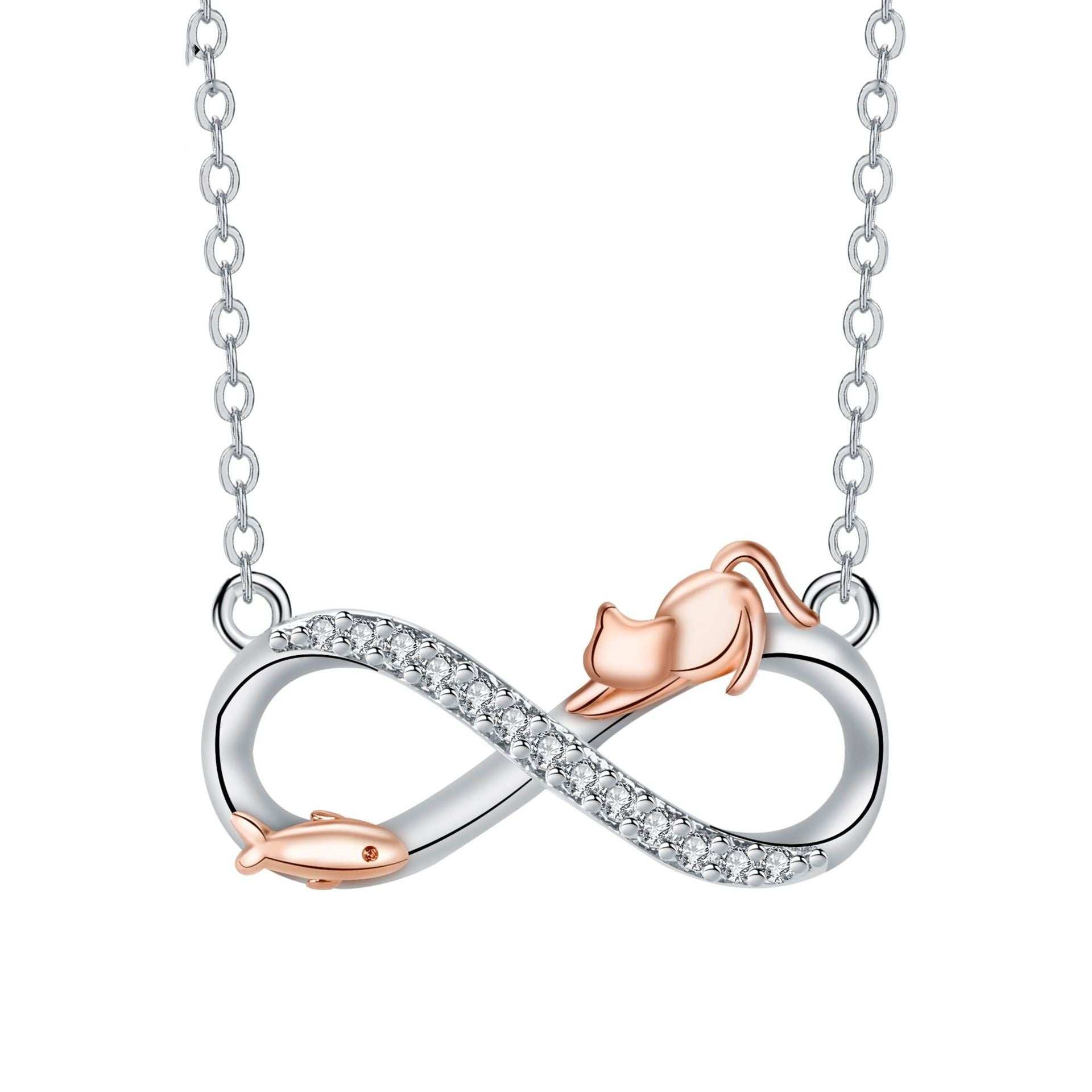 Special-interest Design Infinite Symbol Pendant Cat Necklace Gift
