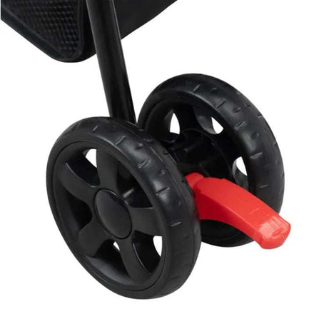 Foldable Pet Stroller, Small Dog Cat Stroller With Storage Basket For Small Puppies, Gray And Black