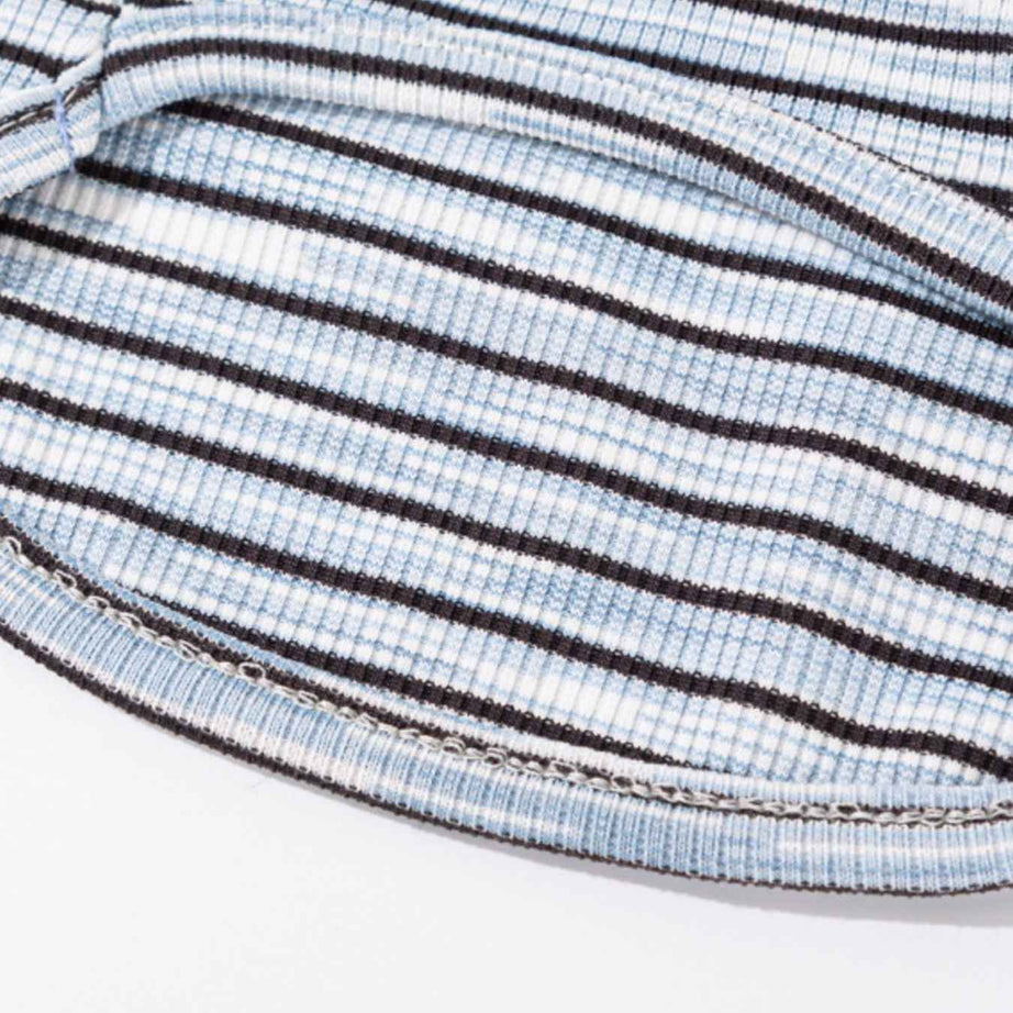 Pet Striped Tie-Front Top - Cute Small Pet Summer Shirt