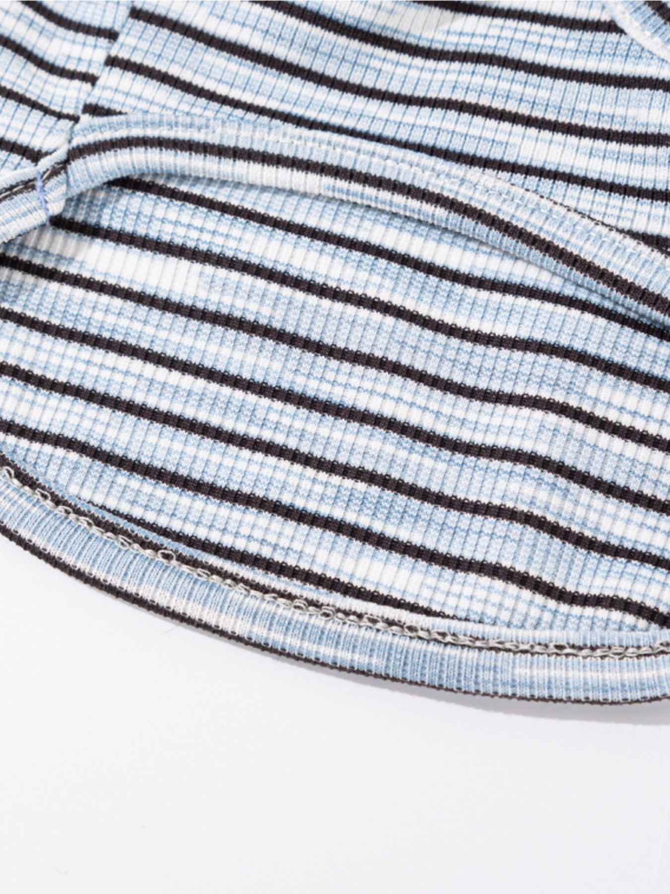 Pet Striped Tie-Front Top - Cute Small Pet Summer Shirt