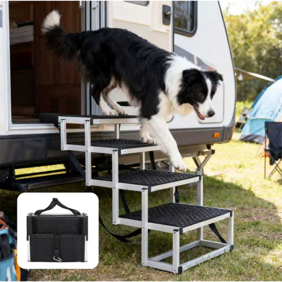Foldable Dog Ramp for Cars - Portable Stairs for Large Dogs 250lbs