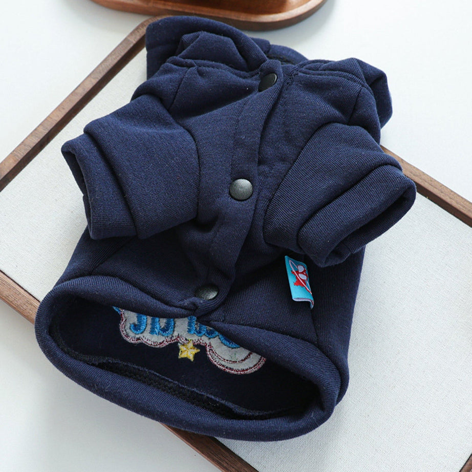 Dog Peace on Earth Hoodie - Rainbow Embroidered Navy Sweatshirt