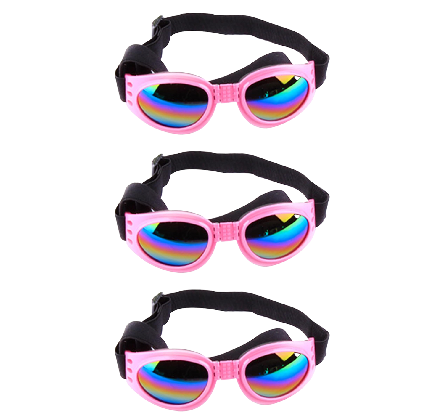 Pet Sunglasses UV Protection - 3 Pack Adjustable Dog Cat