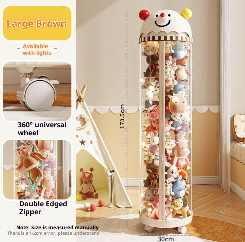 Pet Toy Storage Tower - Clear Cylinder Organizer with LED Lights