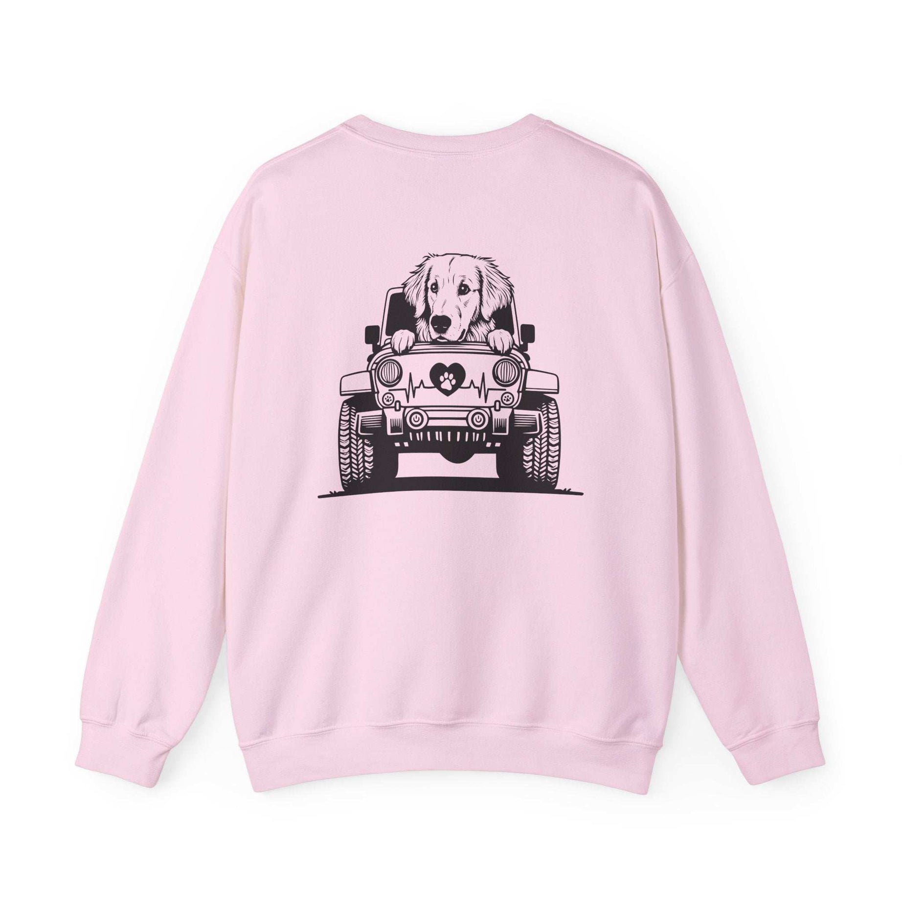 Golden Retriever Jeep Sweatshirt - Dog Lover's Heavy Blend
