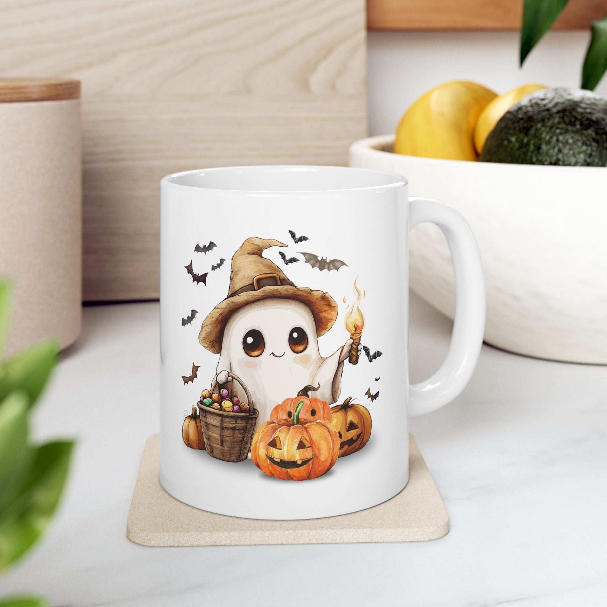 Halloween Scarecrow Ceramic Mug - Fall Coffee Cup Gift