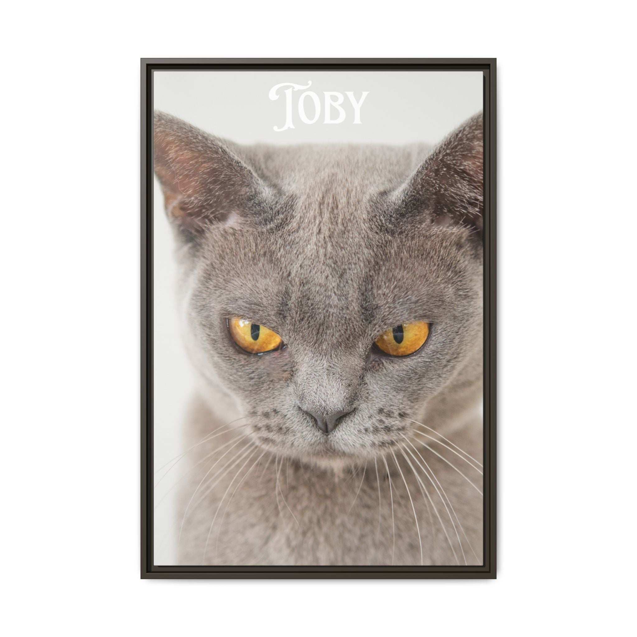 Personalized Photo Wall Art - Framed Matte Canvas Print for Pet Lovers - Customizable Name Print