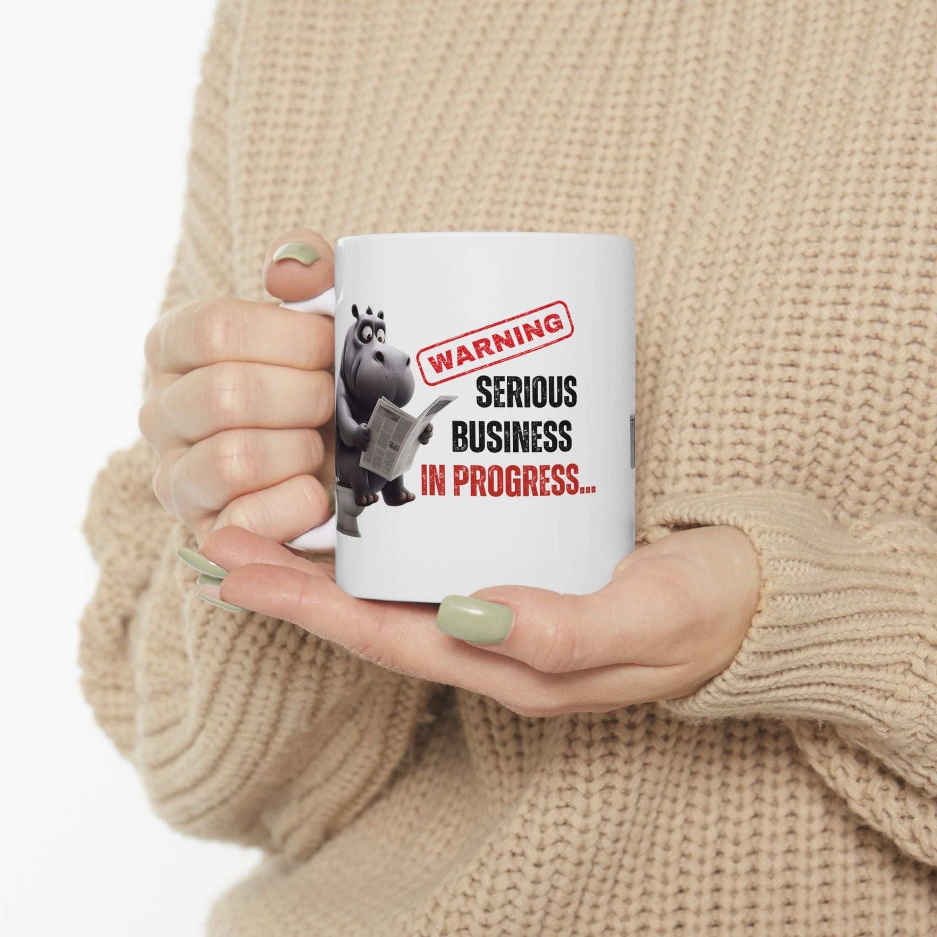 Funny Toilet Humor Ceramic Mug - 11oz & 15oz Coffee Cup for Adults
