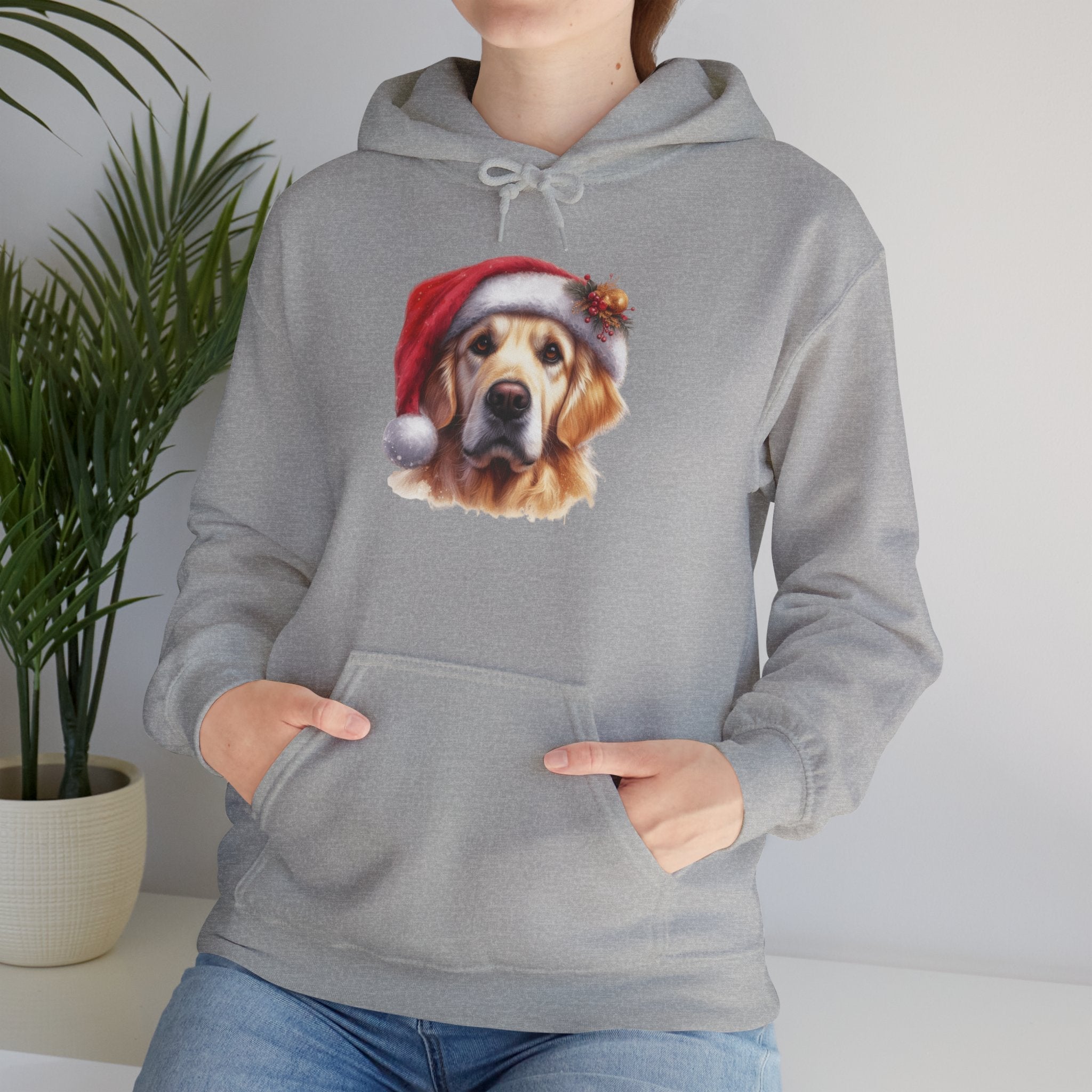 Christmas Hoodie - Golden Retriever in Santa Hat