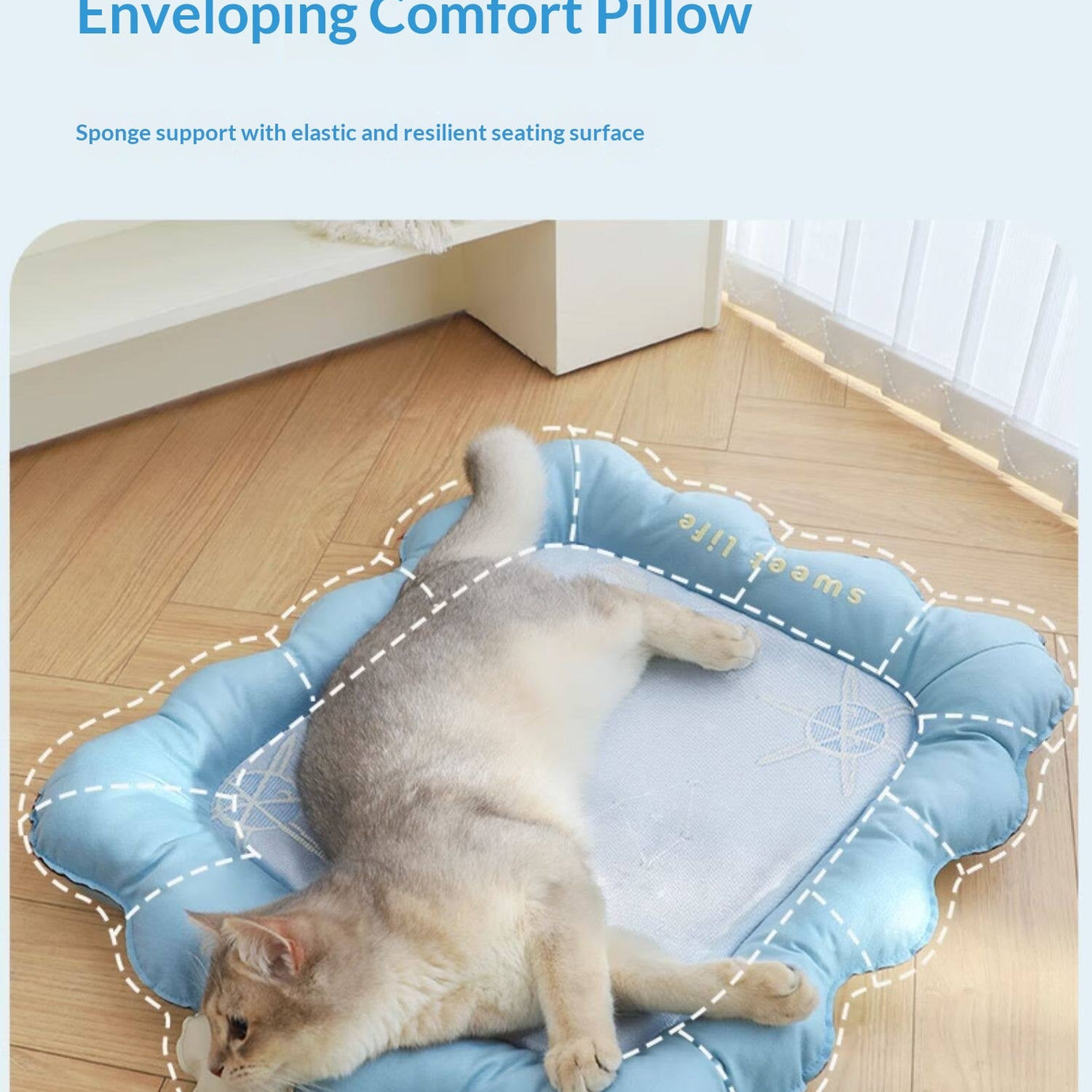 Cat Cooling Mat Ice Silk - Bear Print Summer Sleep Pad