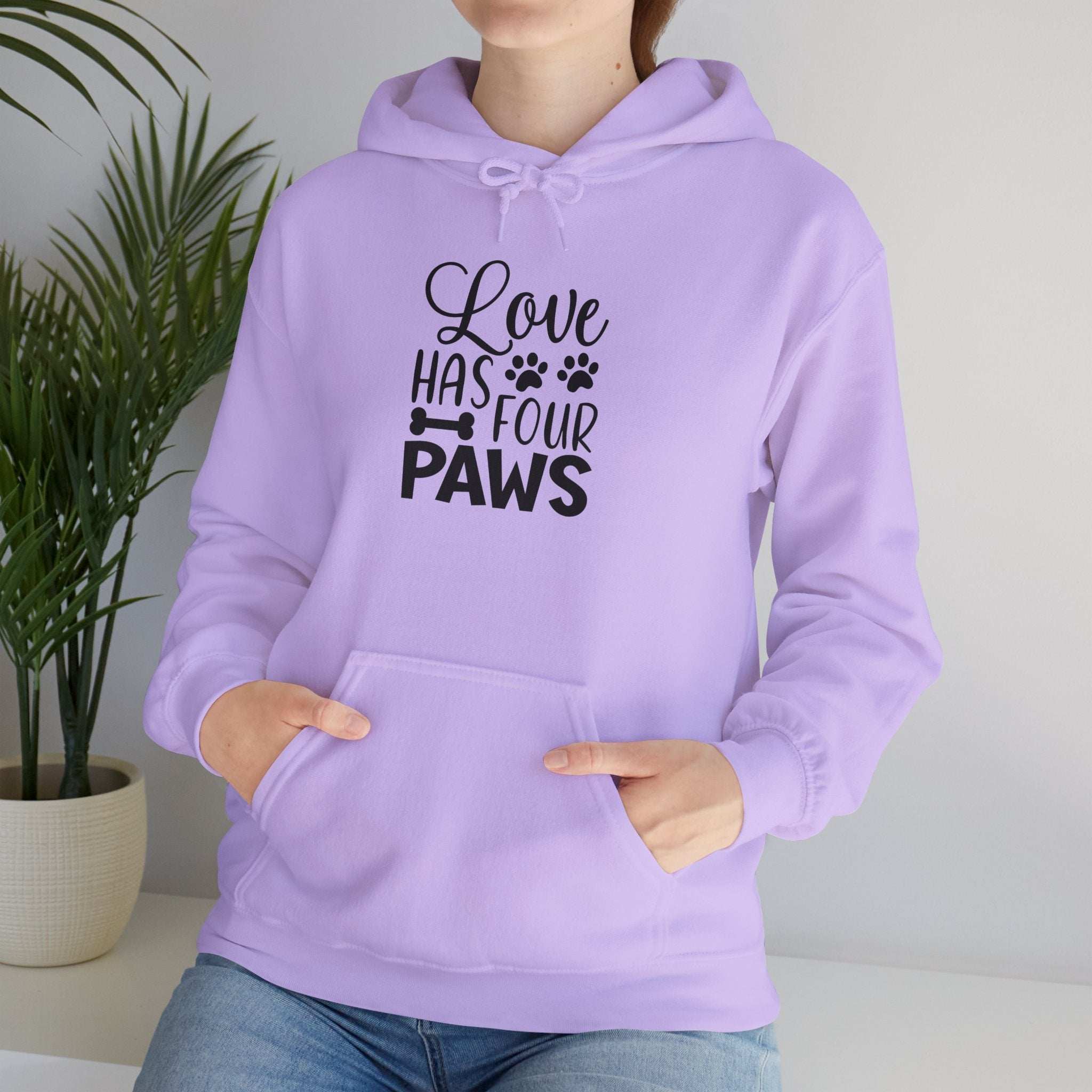 Love Has Four Paws Hoodie – Cozy Unisex Sweatshirt for Pet Lovers
