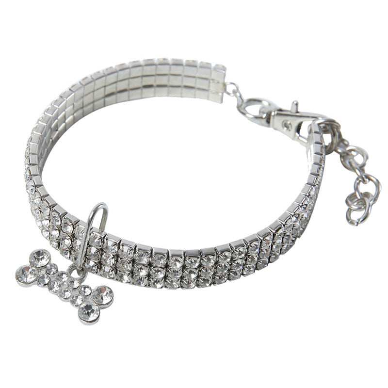 Crystal Bling Rhinestone Dog Collar for Small Medium Dogs Cats