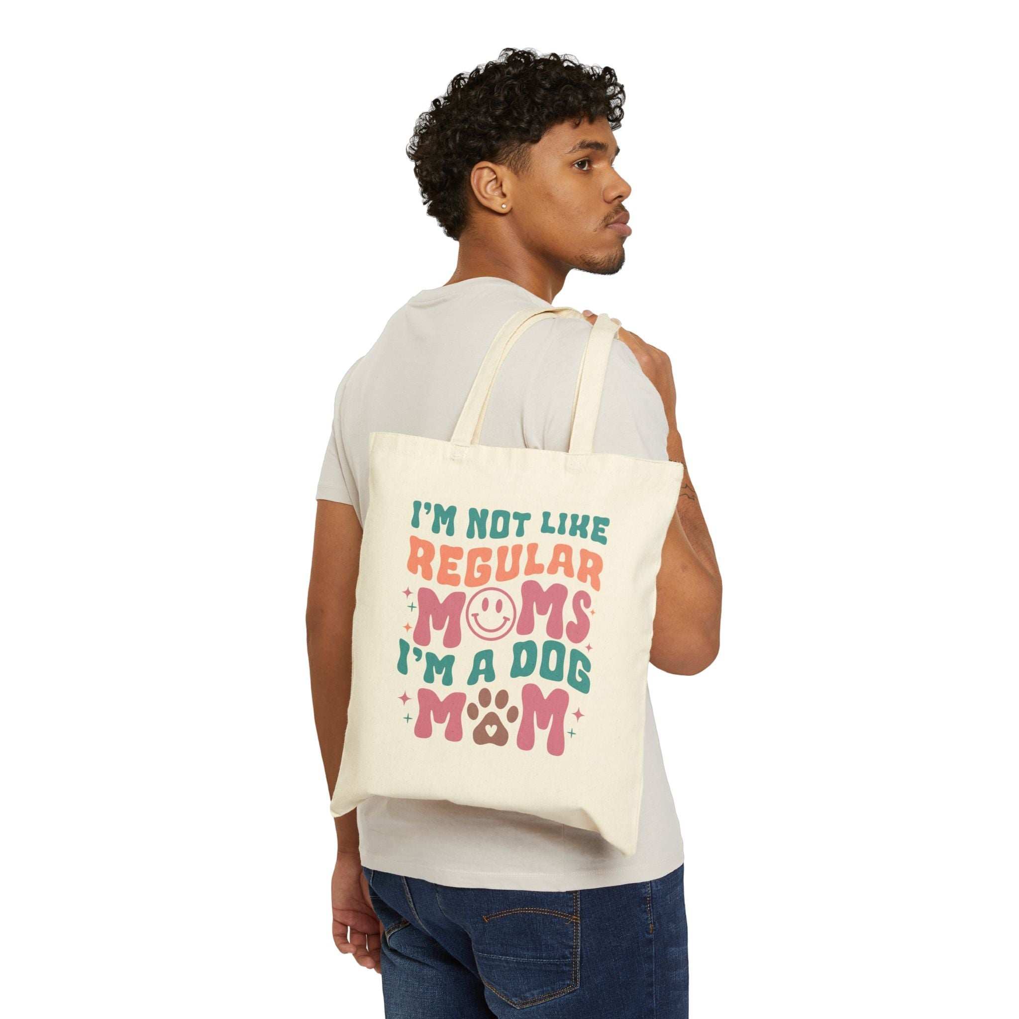 Funny Dog Mom Cotton Canvas Tote Bag - Love Has Four Paws