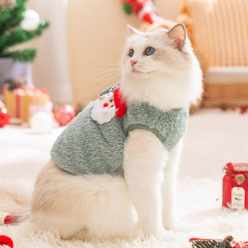 Festive Dog Coat - Warm Fleece Winter Jacket