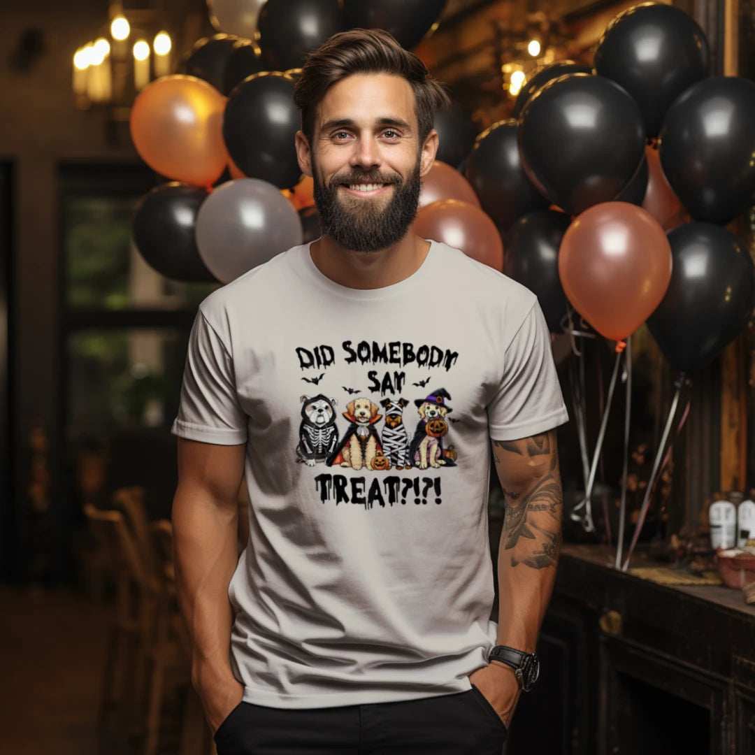 Did Somebody Say Treats Spooky T-Shirt - Halloween Dog Lover Pet Parent Tee