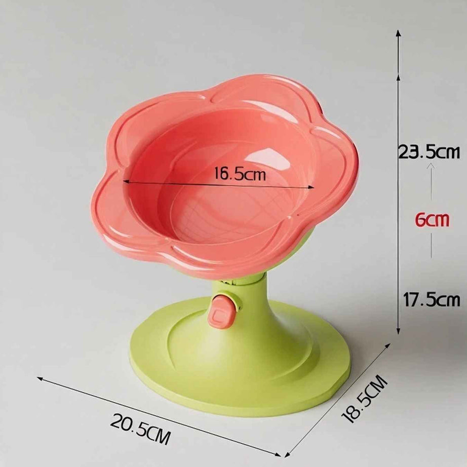 Pet Flower Bowl Ceramic - Elevated Pedestal Feeding Dish