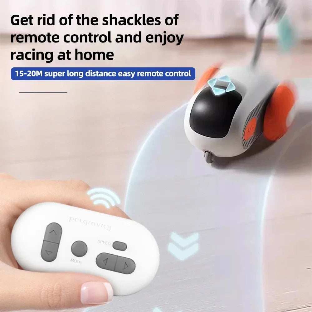 Automatic Moving Car Remote Controlled Smart Pet Toy - Interactive Playing
