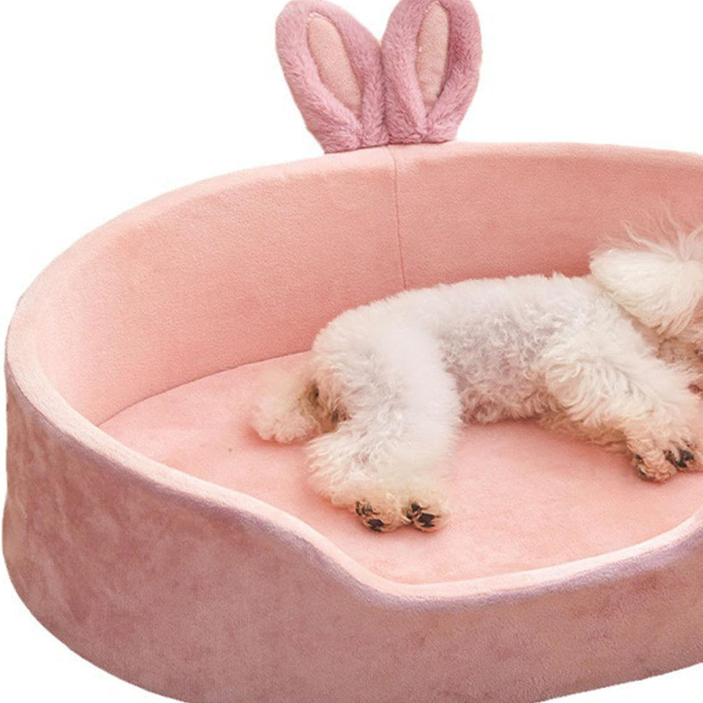 Pink Princess Pet Bed - Rabbit Ear Calming Cushion
