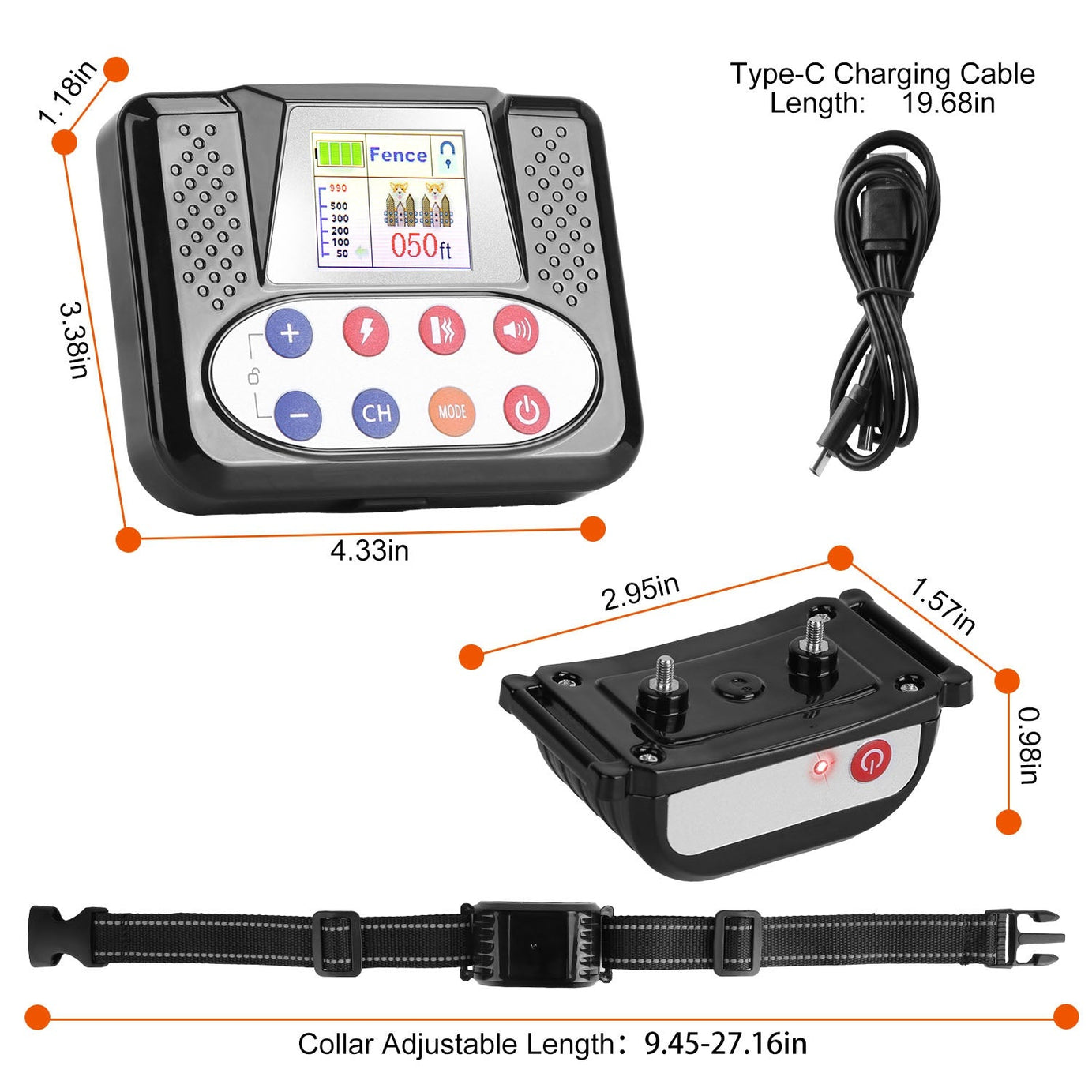 Dog Wireless Fence Training Collar - 990FT Remote with 3 Modes