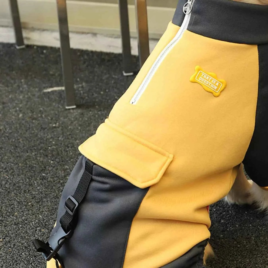 Dog Jacket Two-Tone - Button Closure Collar Coat