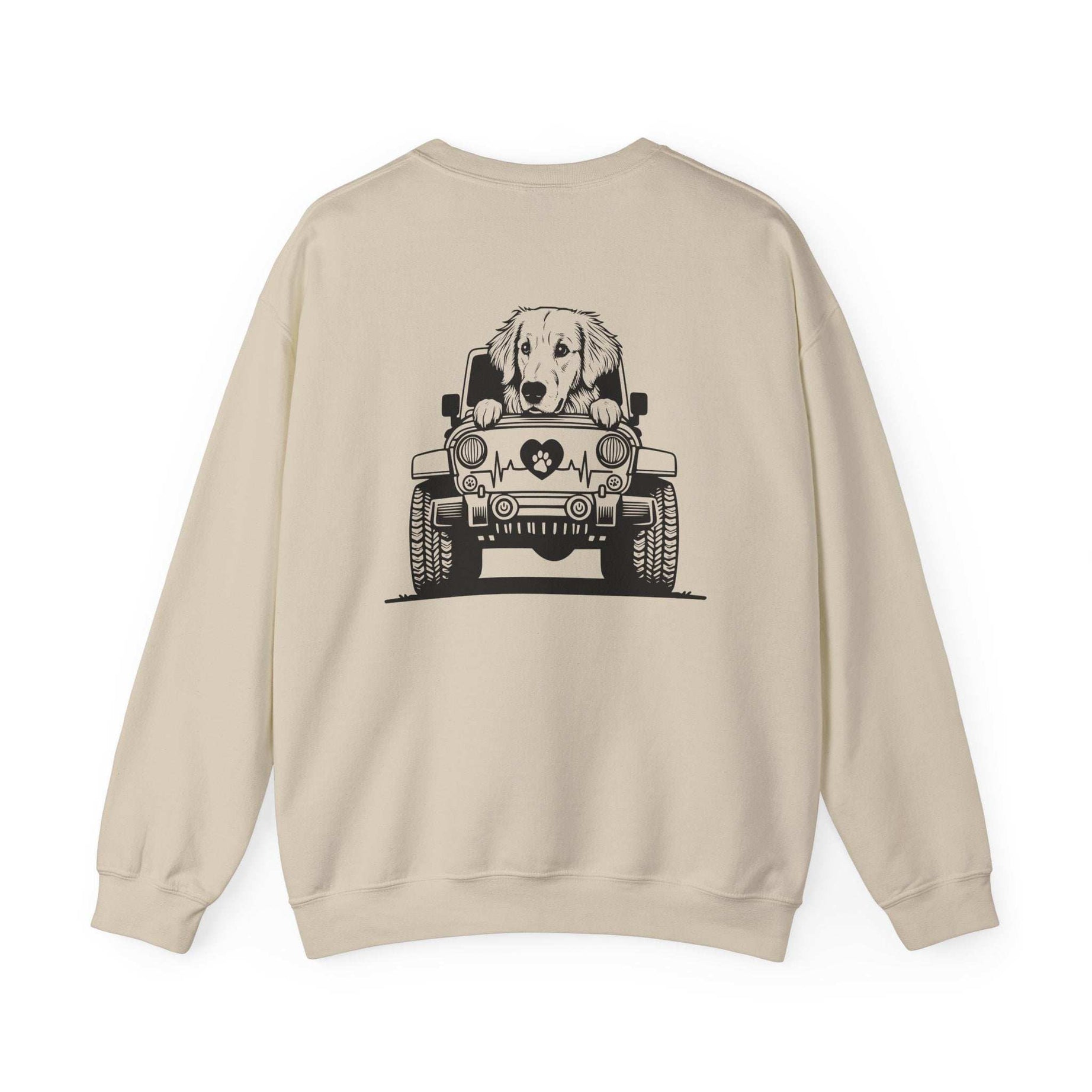 Golden Retriever Jeep Sweatshirt - Dog Lover's Heavy Blend