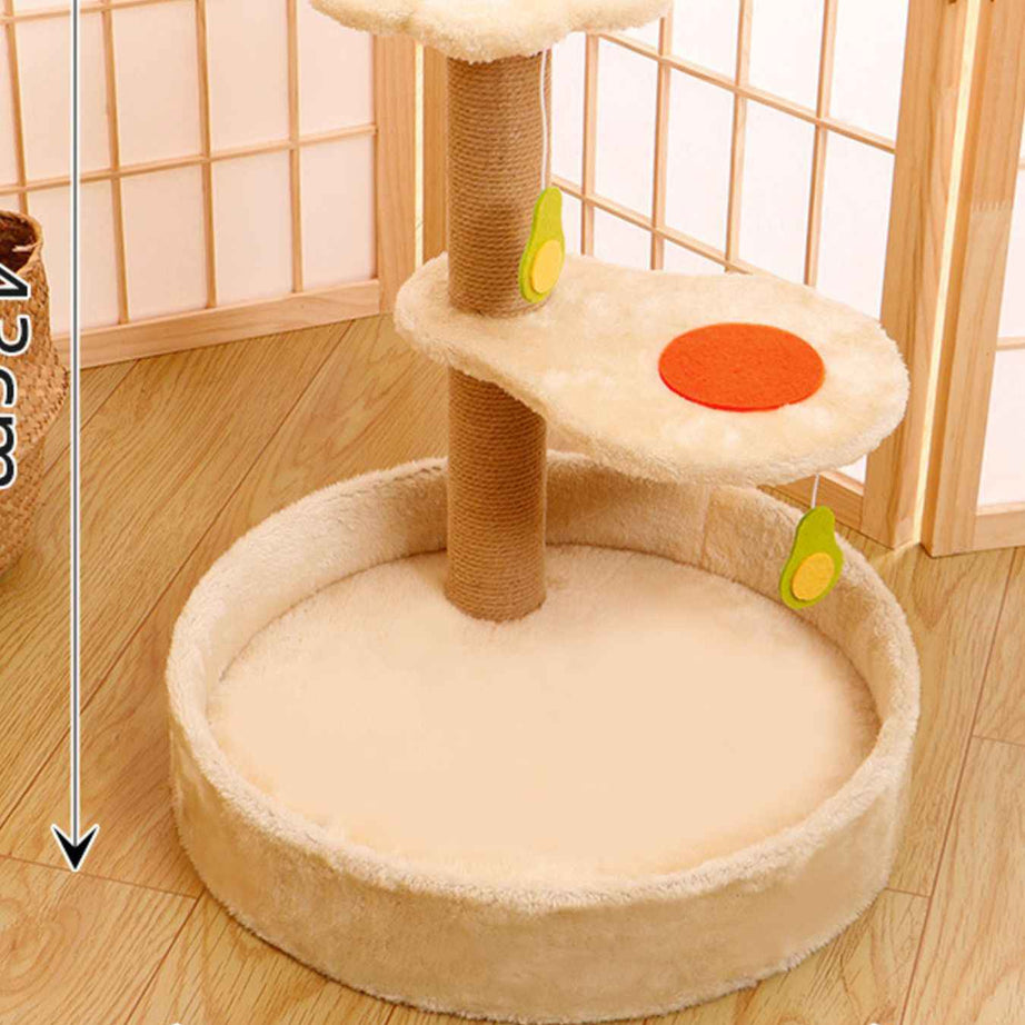Cat Scratching Post with Bed - Sisal Tower and Toy