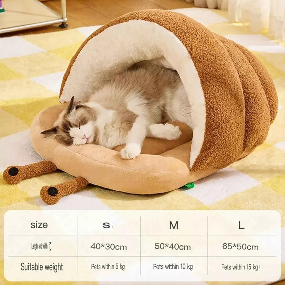Cozy Pet Nest - Caterpillar Shape Plush Interior