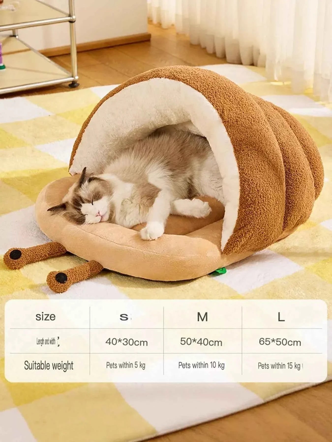 Cozy Pet Nest - Caterpillar Shape Plush Interior