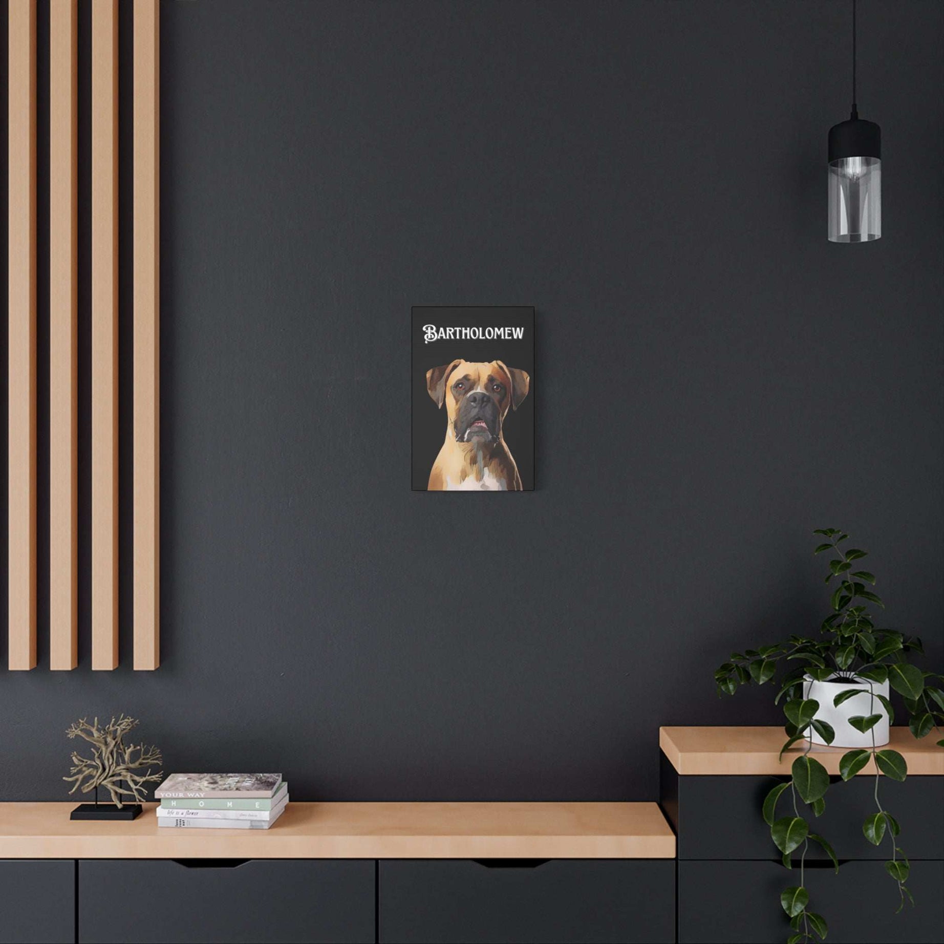 Cartoon Personalized Black Canvas Art - Custom Made Portrait of Your Pet(s)