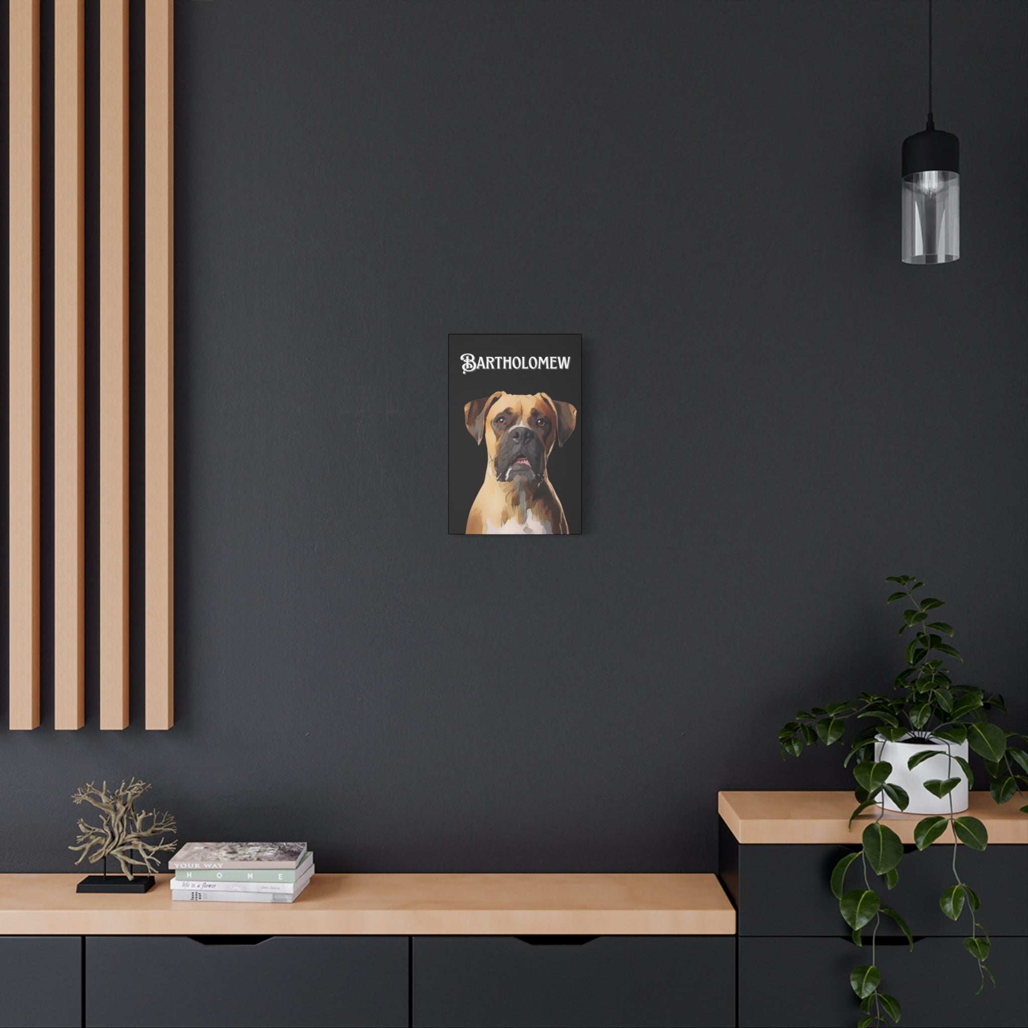 Cartoon Personalized Black Canvas Art - Custom Made Portrait of Your Pet(s)