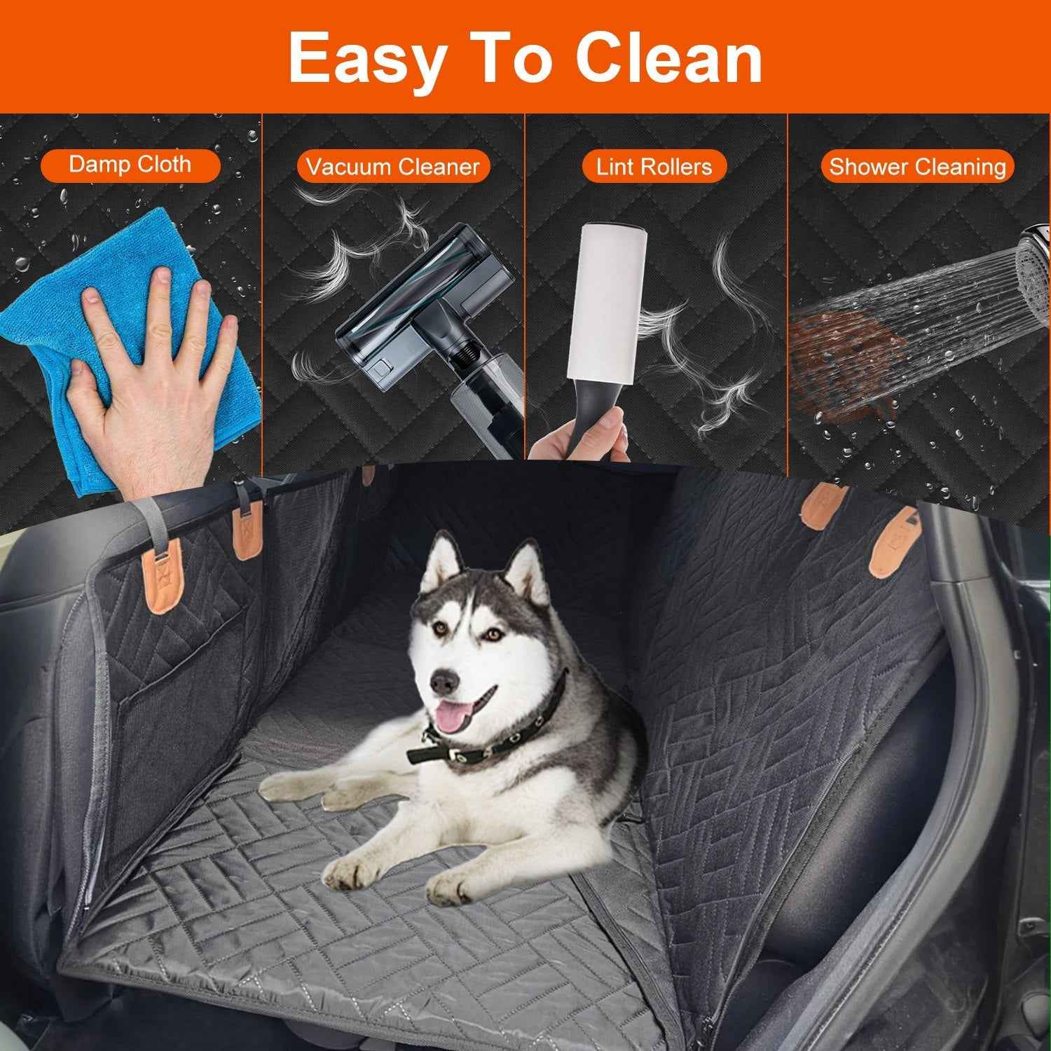 Dog Car Seat Cover - Waterproof Hammock for Back Seat