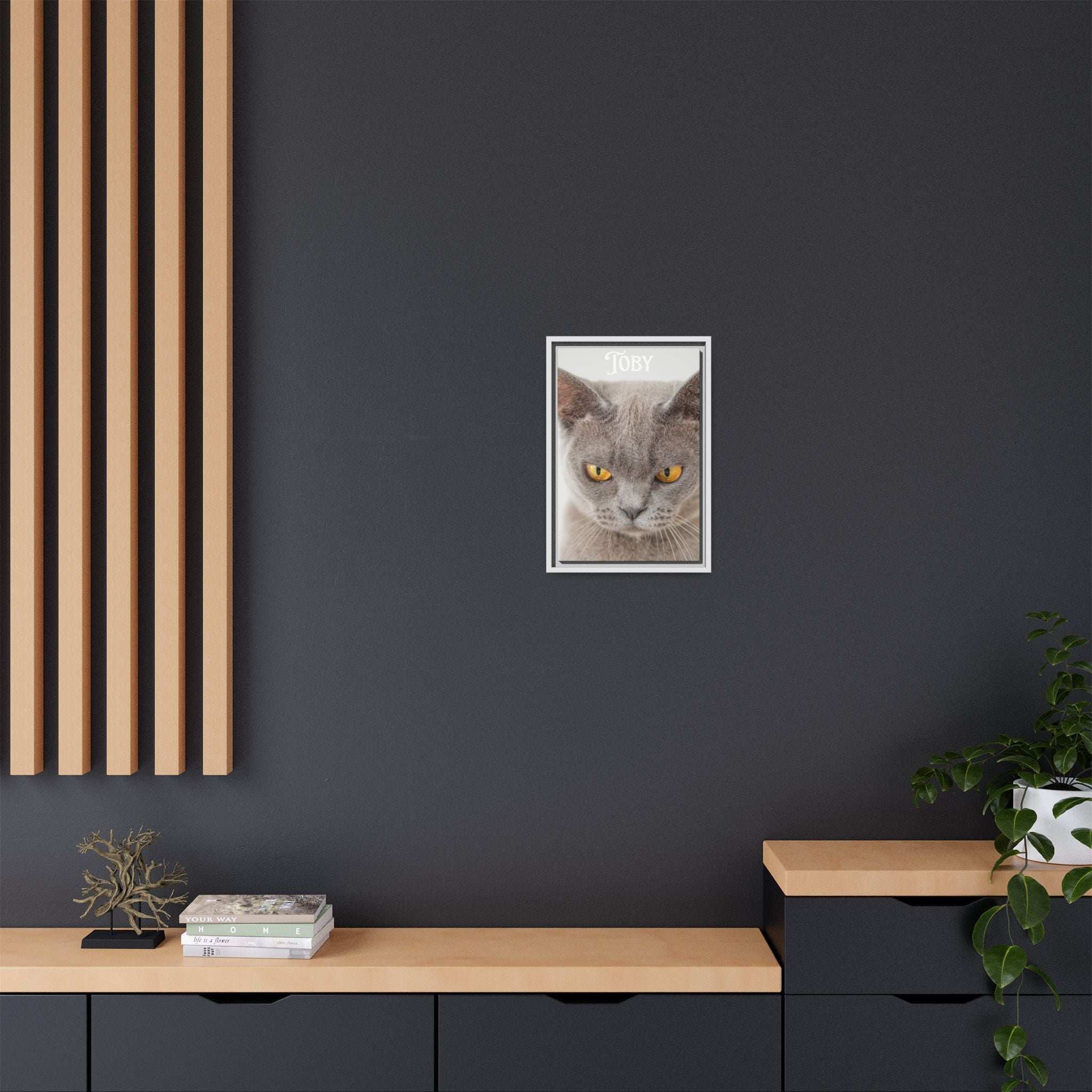 Personalized Photo Wall Art - Framed Matte Canvas Print for Pet Lovers - Customizable Name Print