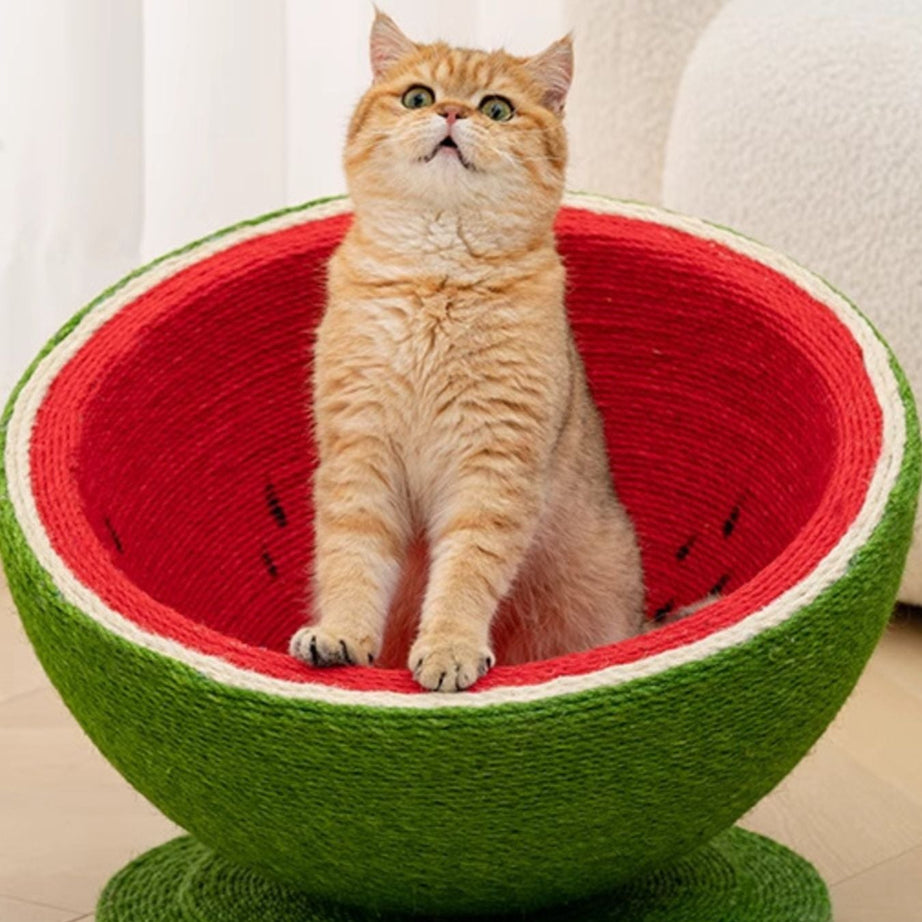 Cat Scratching Post Nest - Purr-fect Watermelon Shaped