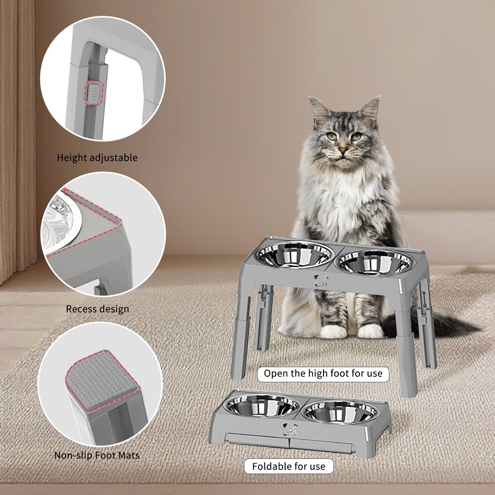 Elevated Dog Bowls - Height Adjustable Feeding Station