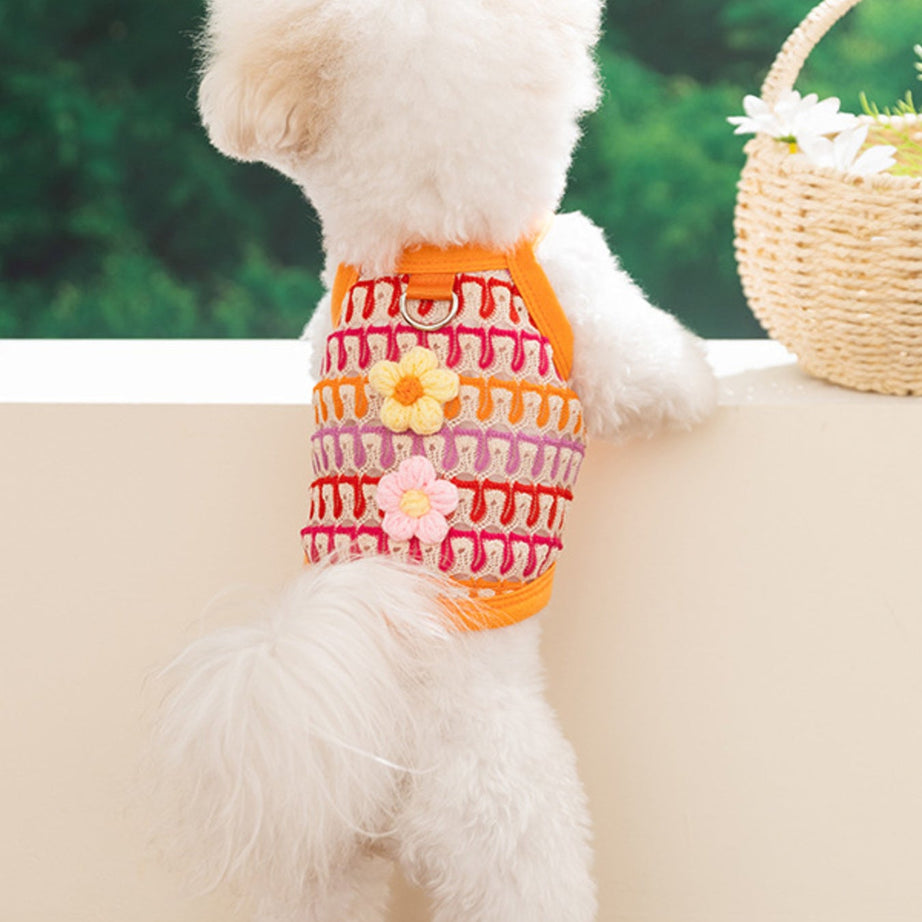 Floral Flair Breathable Pet Top - Harness-Ready