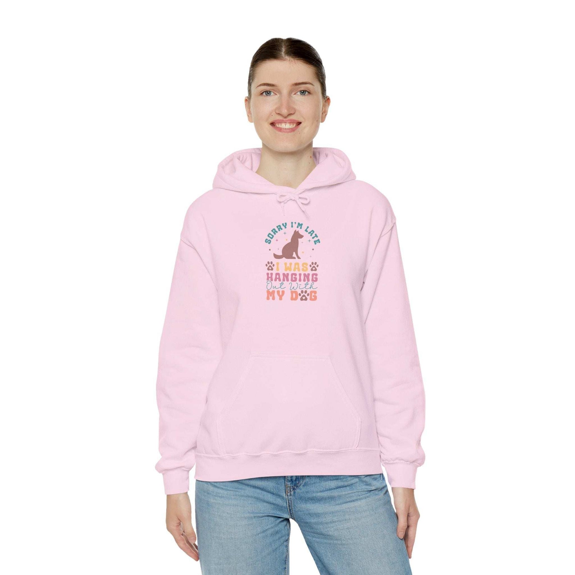 Funny Dog Lover Sweatshirt - "Sorry I'm Late, I Was Hanging Out With My Dog" - Unisex Heavy Blend™ Hoodie