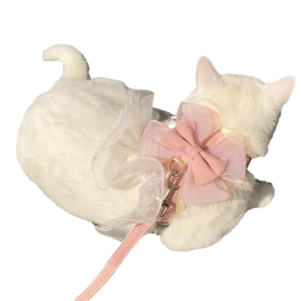 Decorative Bow Ballerina Style Tutu Princess Pet Harness and Matching Leash Set