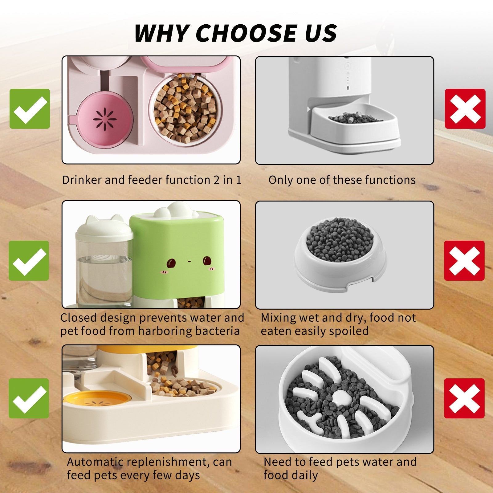 Cloud Ears Pet Bowl - 2-in-1 Food & Water Feeder for Travel
