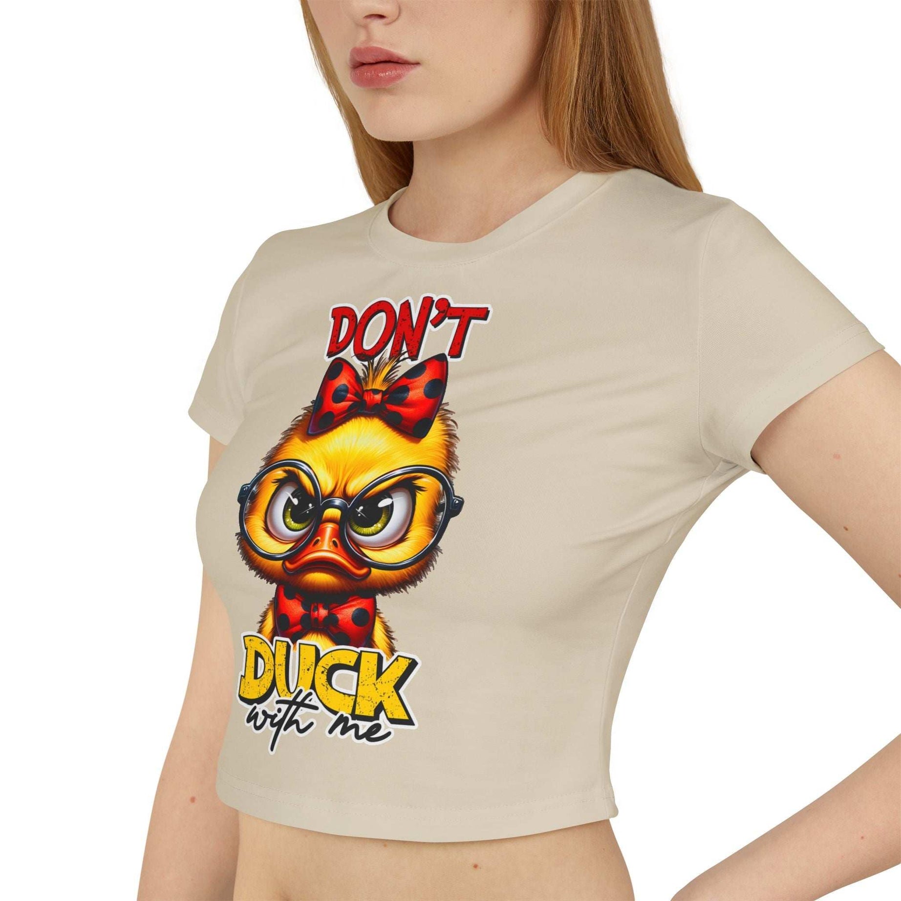 Funny Duck Graphic Women's Baby Tee - Don't Duck with Me