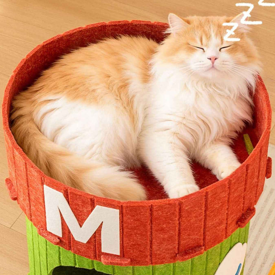 Cat House Cube Tunnel System - Felt Interactive Hideaway