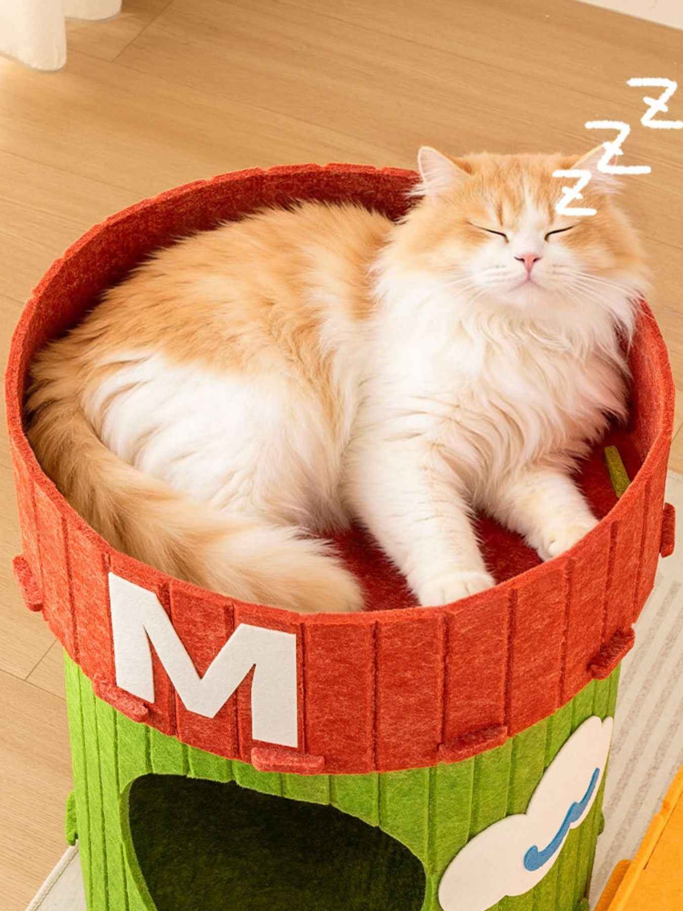 Cat House Cube Tunnel System - Felt Interactive Hideaway