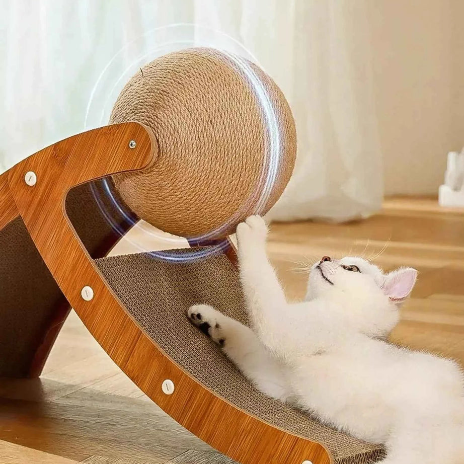Cat Scratching Post - Interactive Ball & Ramp