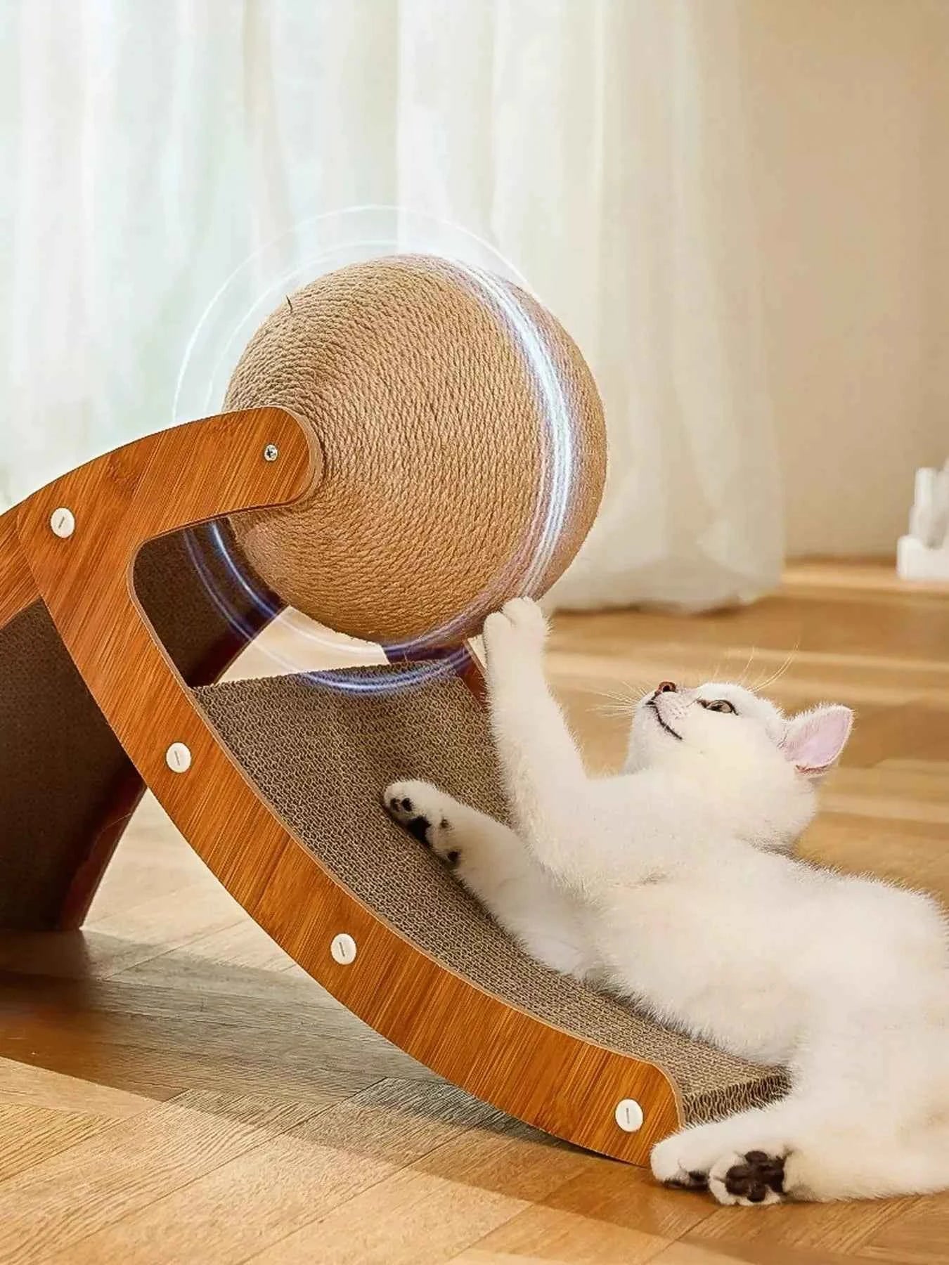 Cat Scratching Post - Interactive Ball & Ramp