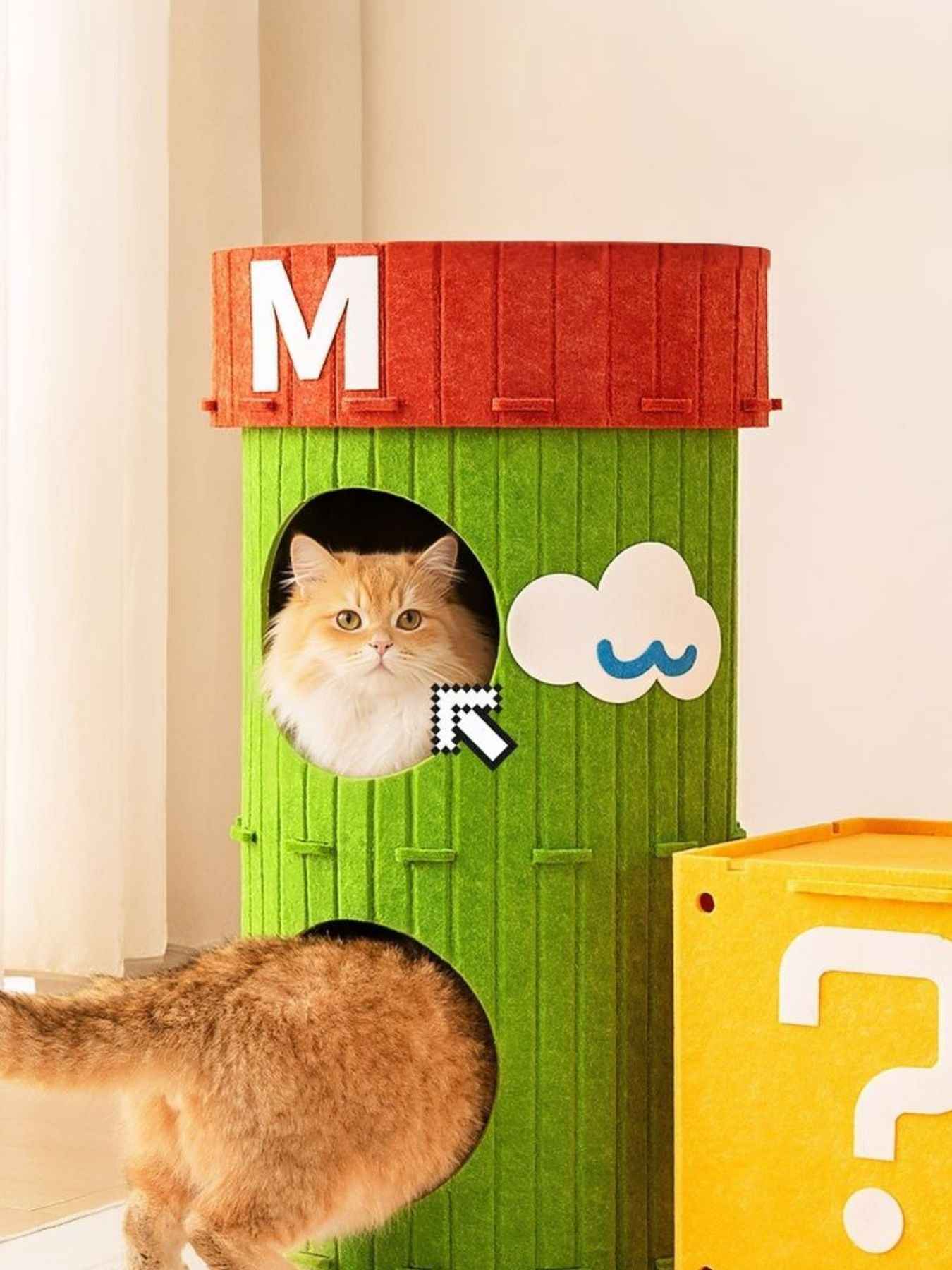 Cat House Cube Tunnel System - Felt Interactive Hideaway