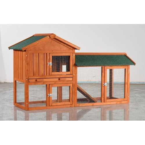 Rabbit Hutch - 2-Story Outdoor Wooden Cage