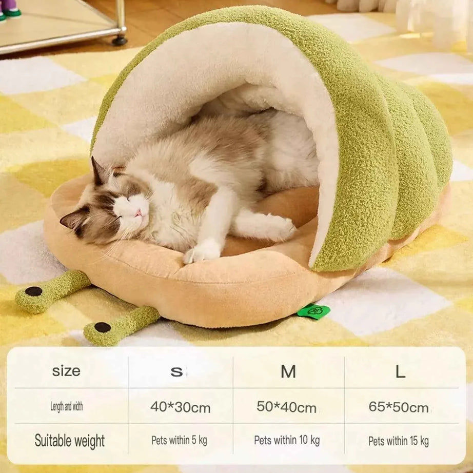 Cozy Pet Nest - Caterpillar Shape Plush Interior
