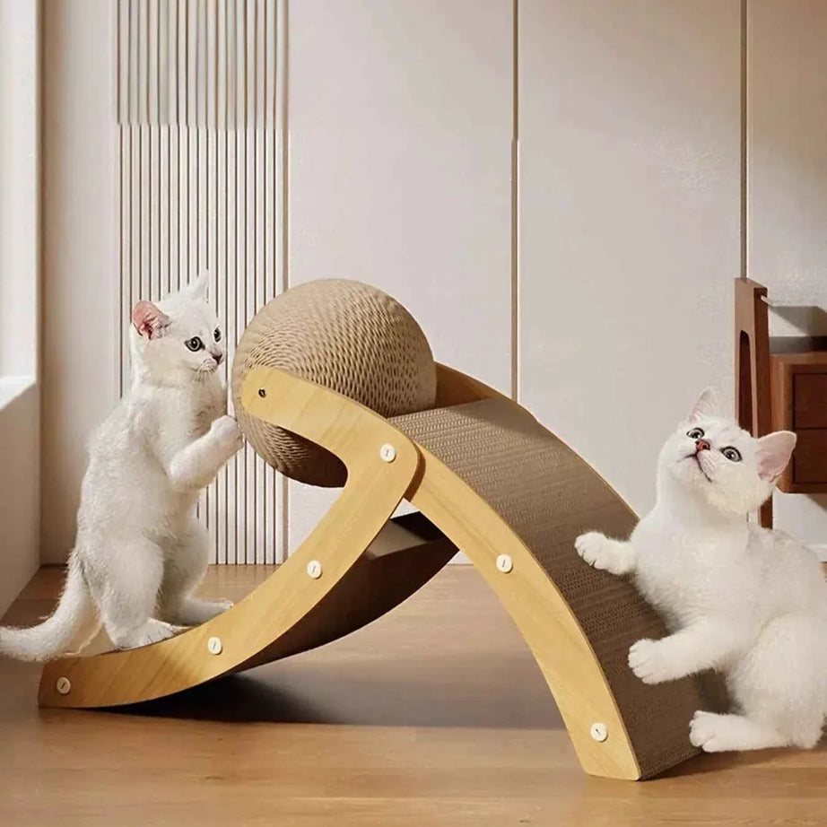 Cat Scratching Post - Interactive Ball & Ramp