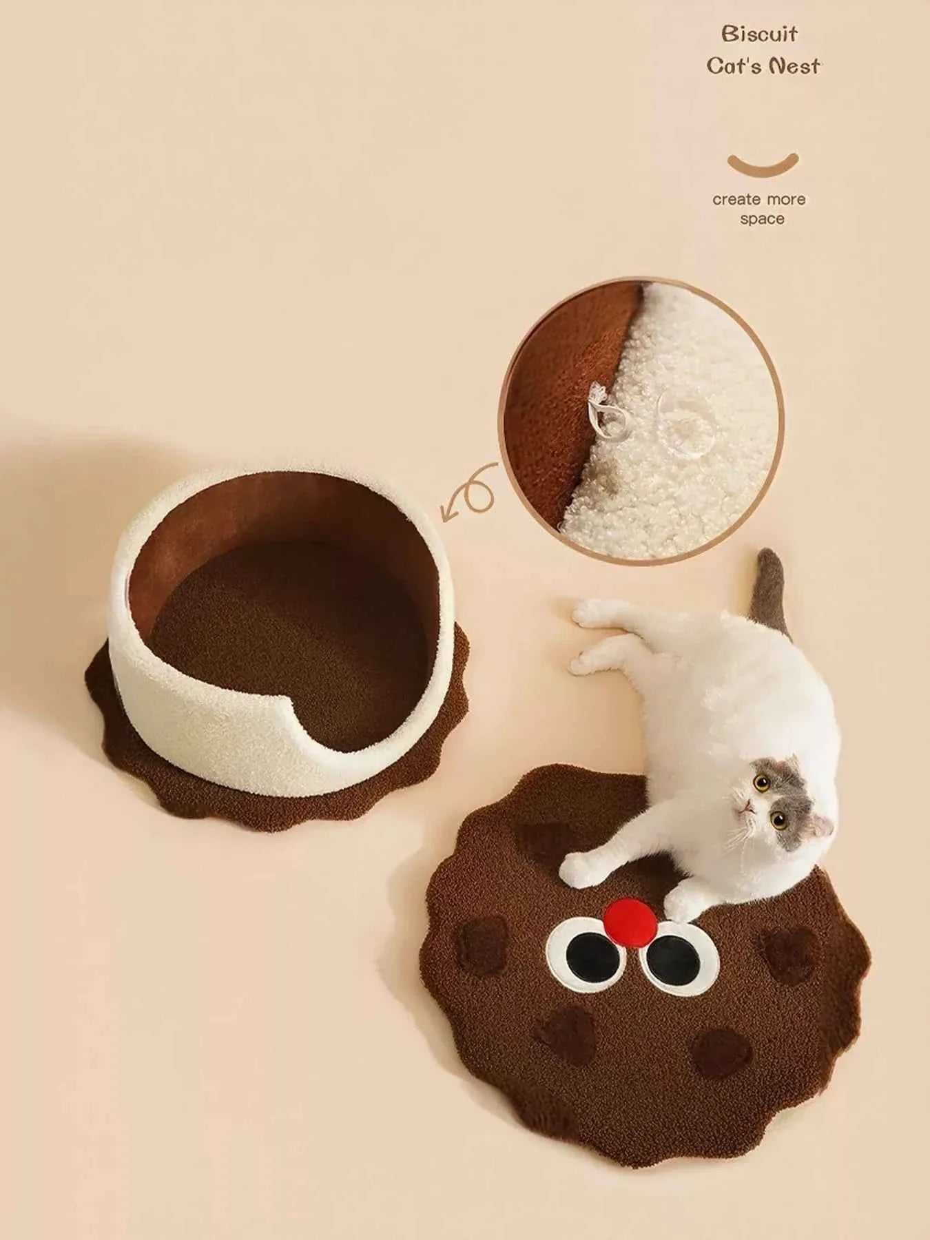Biscuit Style Pet Nest - Removable Top Section