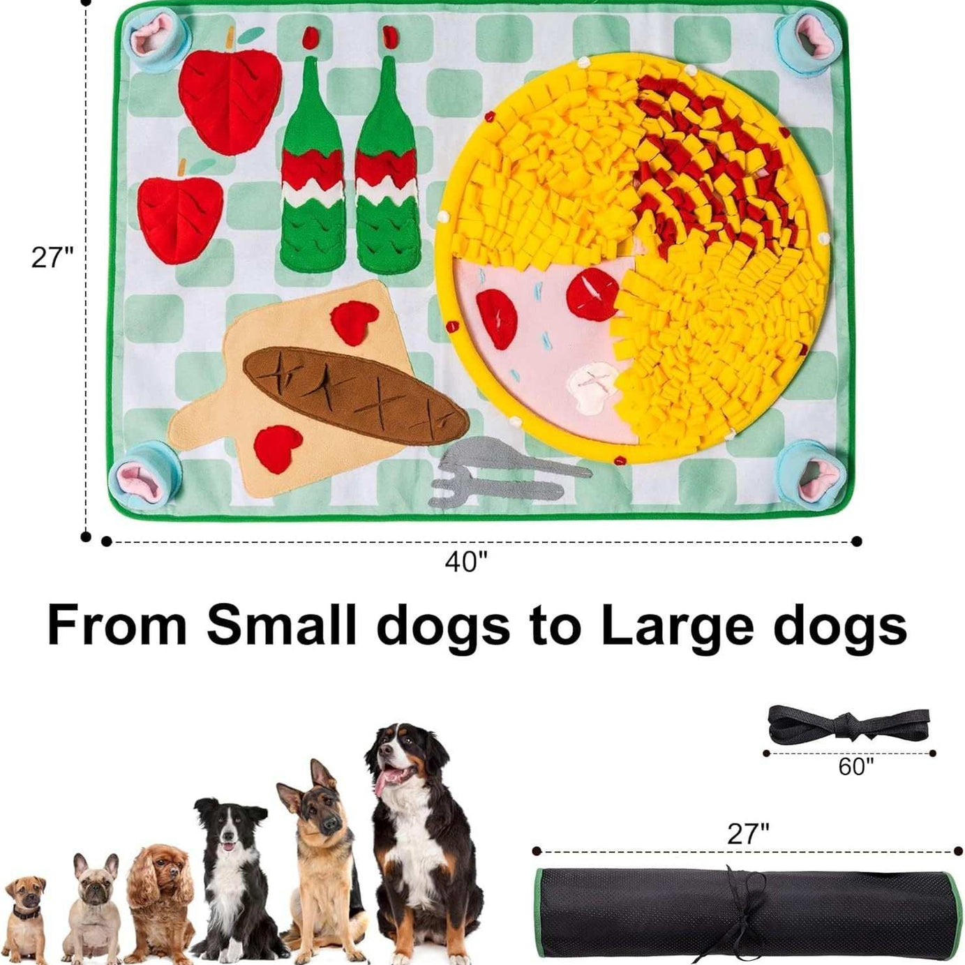 Washable Snuffle Mat For Dogs - Slow Feeder Puzzle Mat